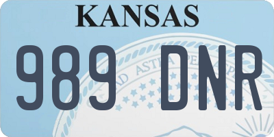 KS license plate 989DNR