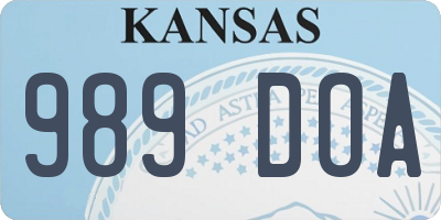 KS license plate 989DOA