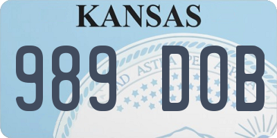 KS license plate 989DOB
