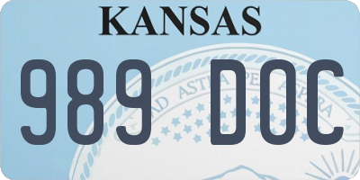 KS license plate 989DOC