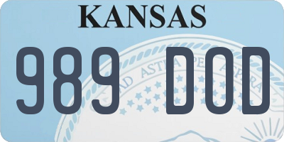 KS license plate 989DOD