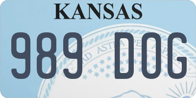 KS license plate 989DOG