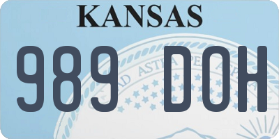 KS license plate 989DOH