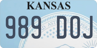 KS license plate 989DOJ