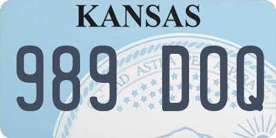 KS license plate 989DOQ