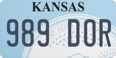 KS license plate 989DOR