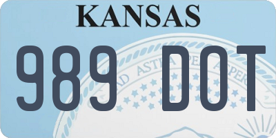KS license plate 989DOT