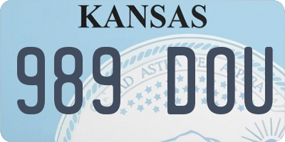 KS license plate 989DOU