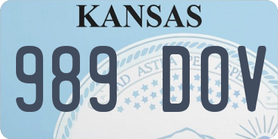 KS license plate 989DOV