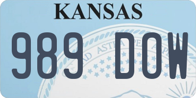 KS license plate 989DOW
