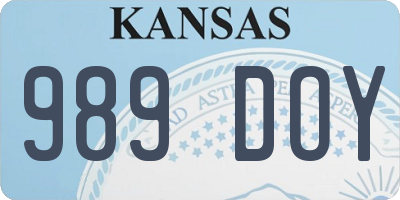 KS license plate 989DOY