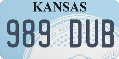 KS license plate 989DUB
