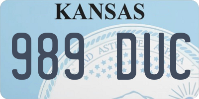 KS license plate 989DUC