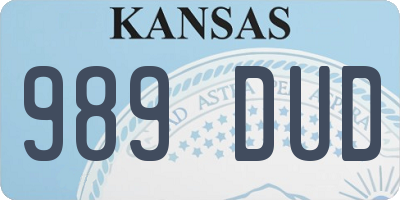 KS license plate 989DUD