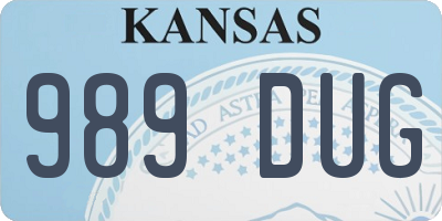 KS license plate 989DUG