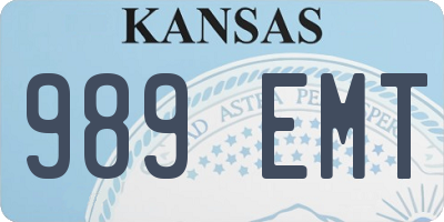KS license plate 989EMT