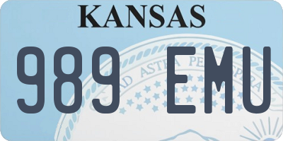 KS license plate 989EMU