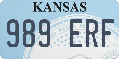 KS license plate 989ERF