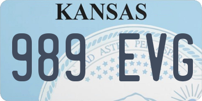 KS license plate 989EVG