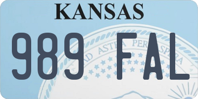 KS license plate 989FAL