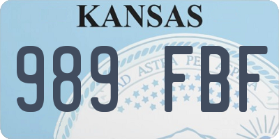 KS license plate 989FBF