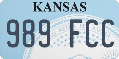 KS license plate 989FCC