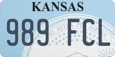 KS license plate 989FCL