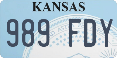 KS license plate 989FDY