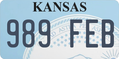 KS license plate 989FEB