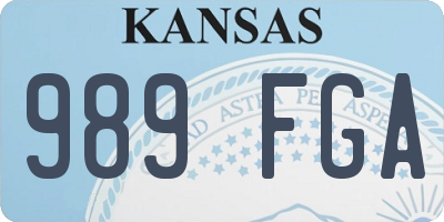 KS license plate 989FGA