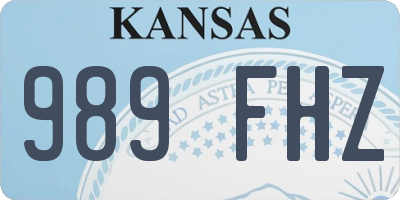 KS license plate 989FHZ