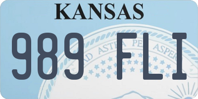 KS license plate 989FLI