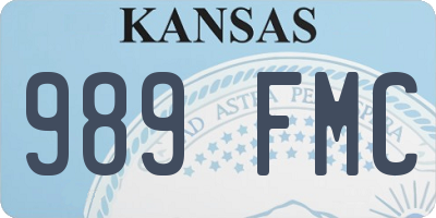 KS license plate 989FMC