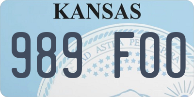 KS license plate 989FOO