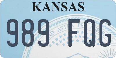 KS license plate 989FQG