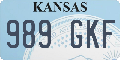 KS license plate 989GKF