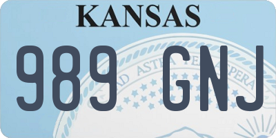 KS license plate 989GNJ