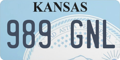 KS license plate 989GNL