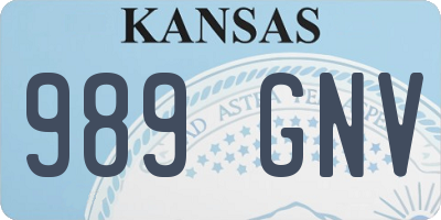 KS license plate 989GNV