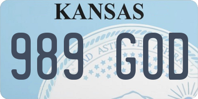 KS license plate 989GOD