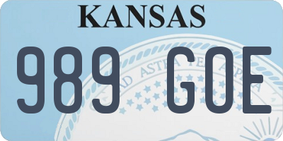 KS license plate 989GOE