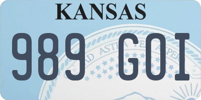 KS license plate 989GOI