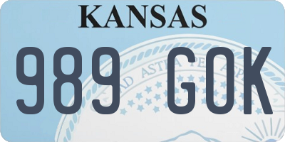 KS license plate 989GOK