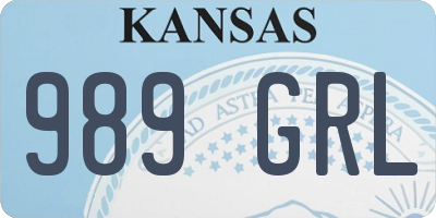 KS license plate 989GRL