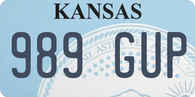 KS license plate 989GUP