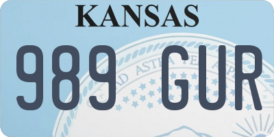 KS license plate 989GUR