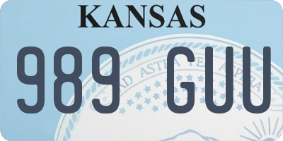 KS license plate 989GUU