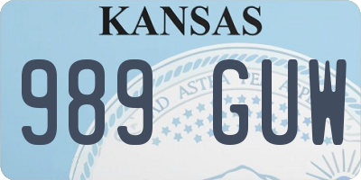 KS license plate 989GUW