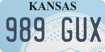 KS license plate 989GUX