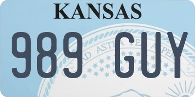 KS license plate 989GUY